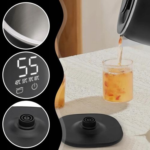 CZAJNIK ELEKTRYCZNY BEZPRZEWODOWY 1,7L 1500W CZARNY REGULACJA TEMPERATURY na Arena.pl