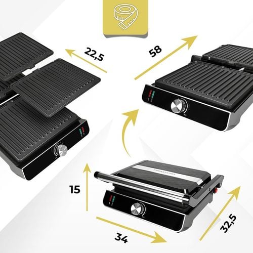 Grill Elektryczny Regulacja Temperatury Powłoka Non-Stick do Zmywarki na Arena.pl