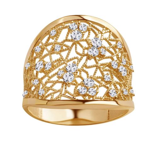 złoty piękny ażurowy pierścionek z cyrkoniami 12 na Arena.pl