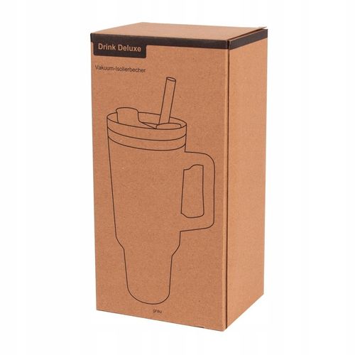 KUBEK TERMICZNY z Uchwytem i Słomką SZCZELNY 900 ml do AUTA STAL Nierdzewna na Arena.pl