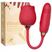 Ssący masażer łechtaczki + posuwisty penis wibrator 2w1 100 OPCJI ORGAZMU