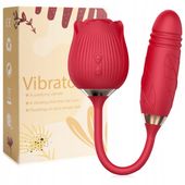 Ssący masażer łechtaczki + posuwisty penis wibrator 2w1 100 OPCJI ORGAZMU