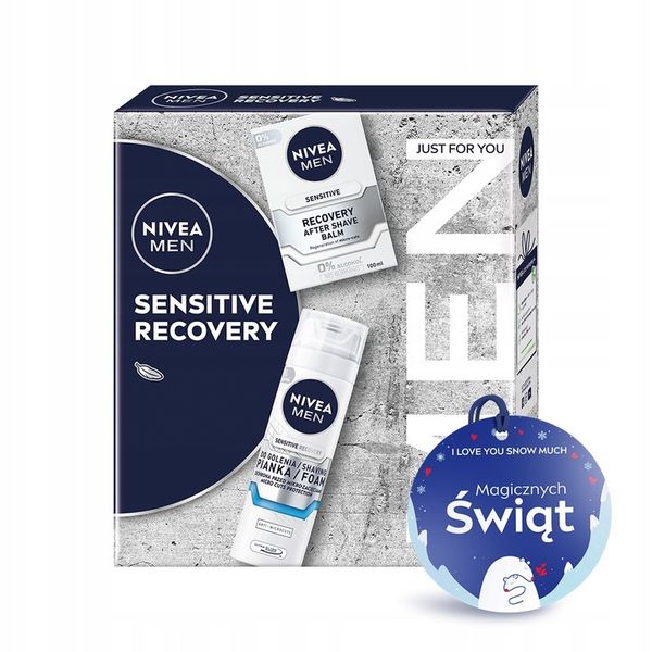 NIVEA MEN SENSITIVE RECOVERY Zestaw kosmetyków męskich do golenia na święta zdjęcie 1