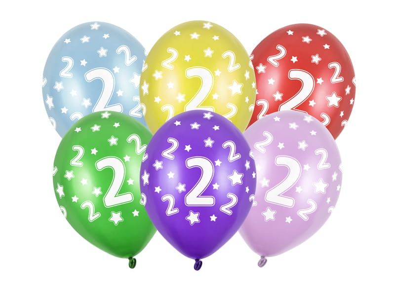 Balon z cyferką 2, 30cm - 1szt zdjęcie 1