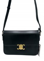 Elegancka torebka listonoszka skóra ekologiczna czarny mat 2082#