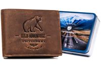 duży, skórzany portfel męski z ozdobnym tłoczeniem - peterson