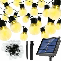 GIRLANDA OGRODOWA LAMPKI OZDOBNE CIEPŁE SOLARNE 20 LED ŻARÓWKI 5m