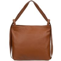 VERA PELLE torebka damska duża skórzana worek na ramię V511 camel