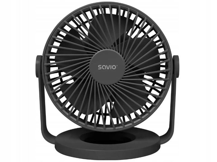 Wentylator biurkowy SAVIO z akumulatorem USB-C, czarny, zdjęcie 2