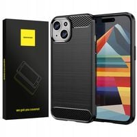 MOCNE ETUI OCHRONNE SPACECASE CARBON OBUDOWA DO IPHONE 15 PLUS + SZKŁO POF