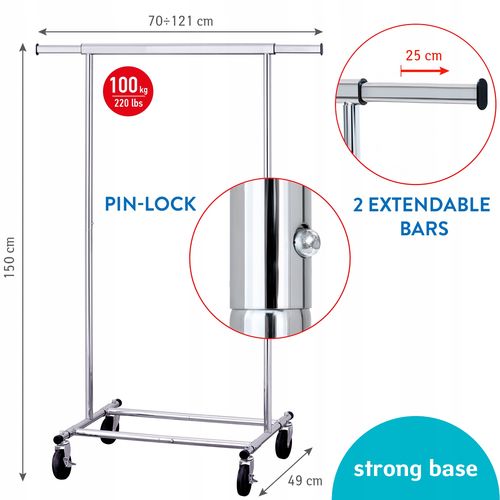 Tatkraft Darren wieszak na ubrania stojący - 100kg na Arena.pl