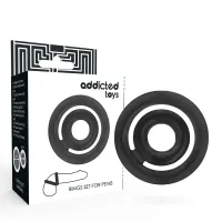 addicted toys potenz c-ring czarny - podwojny pierścień silikonowy