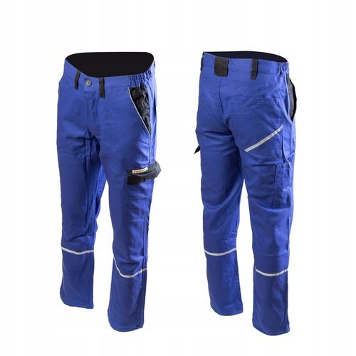 Spodnie robocze ochronne Bawełna 100% do pracy z odblaskami niebieskie r 54 na Arena.pl