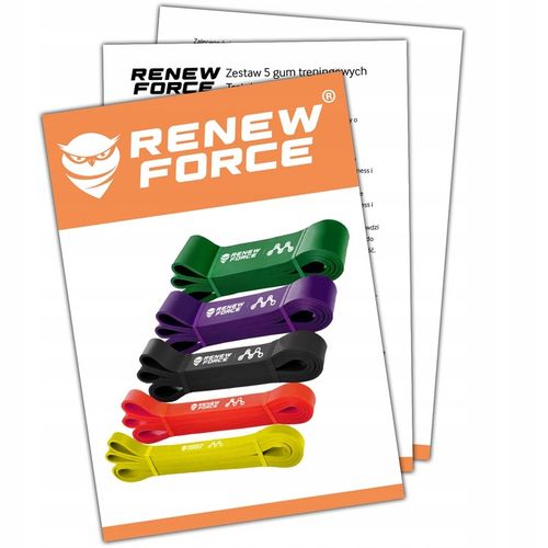 Zestaw 5 Gumy Taśmy Oporowe do Ćwiczeń Treningowe Powerband WYSOKA JAKOŚĆ na Arena.pl