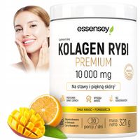 KOLAGEN RYBI 10000 mg Premium STAWY SKÓRA WŁOSY PAZNOKCIE Hialuron Wit C D3
