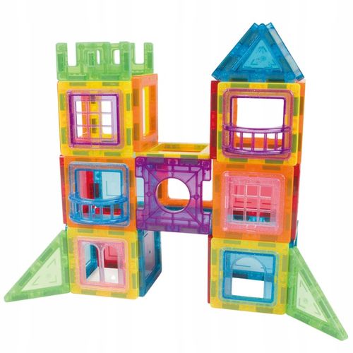 Klocki magnetyczne zestaw panele konstrukcyjne okienka duże 3D 80 el na Arena.pl