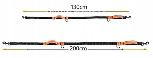 Smycz elastyczna do biegania z psem pas 2m U001 na Arena.pl