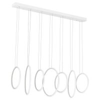 LAMPA wisząca MDECO SLIM/000018/4000/W futurystyczna OPRAWA listwa LED 130W 4000K zwis pierścienie rings białe