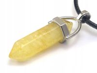 WISIOREK kamień KRYSZTAŁ GÓRSKI barwiony imitacja CYTRYN naszyjnik [W192]