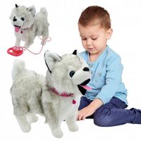 PIESEK INTERAKTYWNY NA SMYCZY CHODZI SZCZEKA HUSKY ZABAWKA INTERAKTYWNA