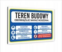 Tabliczka znak informacyjny nadruk uv 20x15 teren budowy twój napis