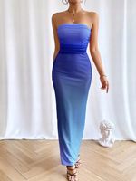 SHEIN NIEBIESKA SUKIENKA MAXI OMBRE (S)