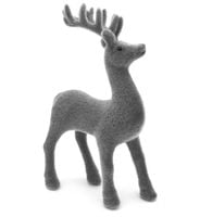 RENIFER OZDOBNY DEKORACJA JELONEK WELUROWY SZARY