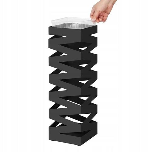 Stojak na parasole METALOWY z ociekaczem abażur czarny +4 HACZYKI na Arena.pl