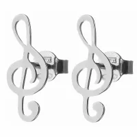 RODOWANE KOLCZYKI CELEBRYTKA KLUCZ WIOLINOWY NUTA