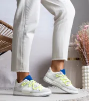 Szare sneakersy trampki z neonowymi sznurówkami Arcobaleno 40