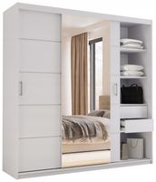 Szafa przesuwna z lustrem 200 cm HOT biała matowa