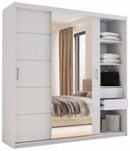 Szafa przesuwna z lustrem 200 cm HOT biała matowa