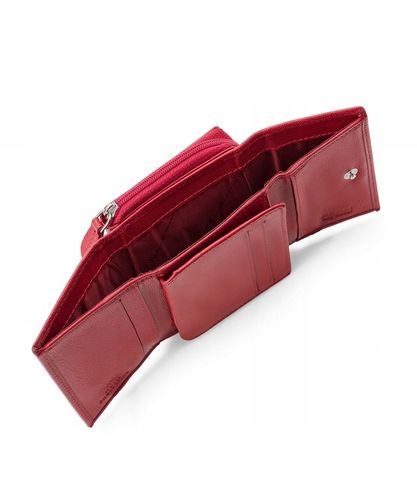 Portfel Damski Skórzany Skóra Naturalna Mały RFID PUCCINI Czerwony CO1936-3 na Arena.pl