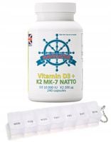 Navigator Witamina D3 10000 IU K2 MK-7 Natto 200 mcg 240 kapsułek + GRATIS