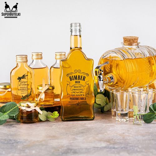 5x BUTELKI na BIMBER NALEWKI WÓDKĘ WHISKY z NADRUKIEM Butelka FALA 500 ml na Arena.pl