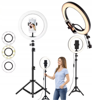 Lampa pierścieniowa studyjna do makijażu nagrań LED 26cm ze statywem F-260