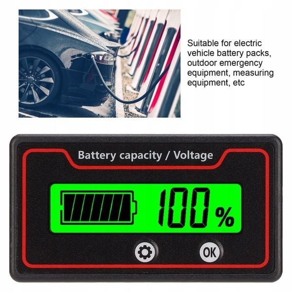 WSKAŹNIK NAŁADOWANIA AKUMULATORA 12-84 V LCD zdjęcie 5