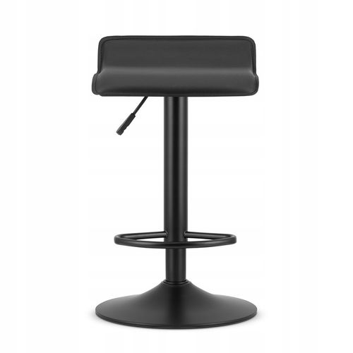 Hoker Barowy Czarny Kuchenny Krzesło Obrotowe Regulowane Ekoskóra TOVI na Arena.pl