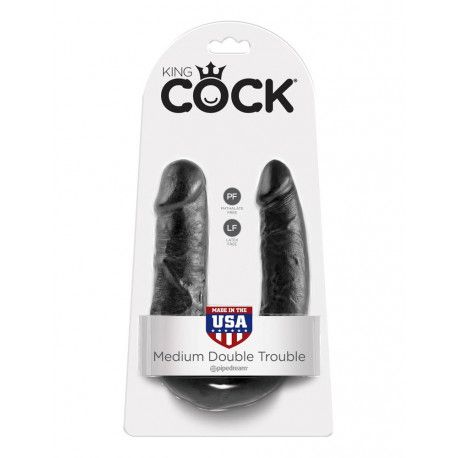 King Cock U-Shaped Medium Dwustronne Dildo zdjęcie 1