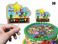 TOPPER NA TORT ozdoba dekoracja urodziny torcik SUPER MARIO BROS