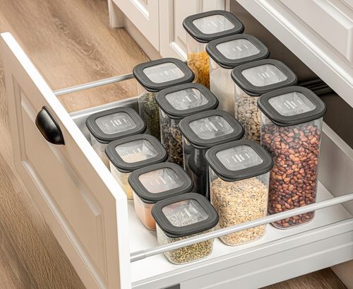 Pojemniki na żywność kwadratowe zestaw 3x550ml/3x1,2L/3x1,7L+30 etykiety A na Arena.pl