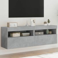 Ścienne szafki TV z LED, 2 szt., szarość betonu, 60x30x40 cm
