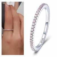 Pierścionek Srebrny Obrączka Cyrkoniami Srebro 925