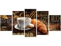 70CM 150CM OBRAZ 5 ELEM PORANNA KAWA ŚCIENNY