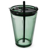 Kubek Szklany z Pokrywką Słomką do Napojów Ciepłych Zimnych Podróżny 450 ml