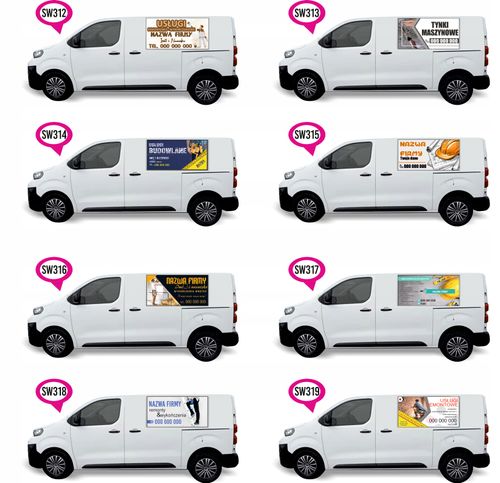 Naklejka Folia na samochód auto reklamowa ROBOTY ZIEMNE KOPARKO ŁADOWARKA na Arena.pl