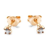 Złote kolczyki 585 Diamenty Brylanty 0,05ct. 0,45g