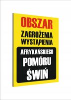 Tabliczka znak informacyjny nadruk UV 30x20 afrykański pomór świń