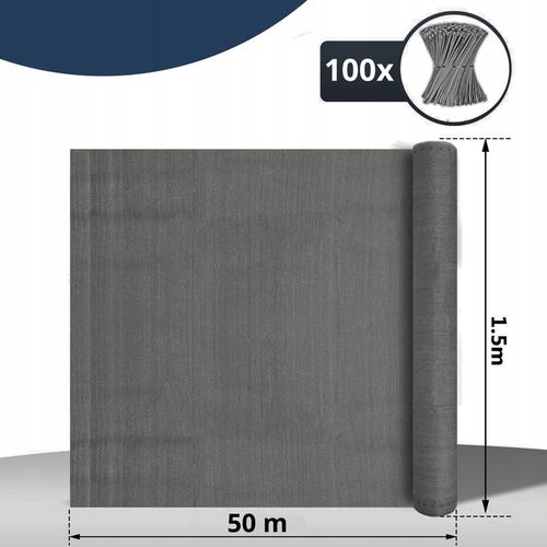 SIATKA CIENIUJĄCA 1,5x50m 90% MASKUJĄCA 140g/m2 OSŁONA OGRODZENIE PŁOT UV5% na Arena.pl