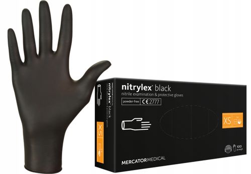 rękawice nitrylowe 100 sztuk / czarne / rozmiar: 6 - xs / nitrylex black na Arena.pl